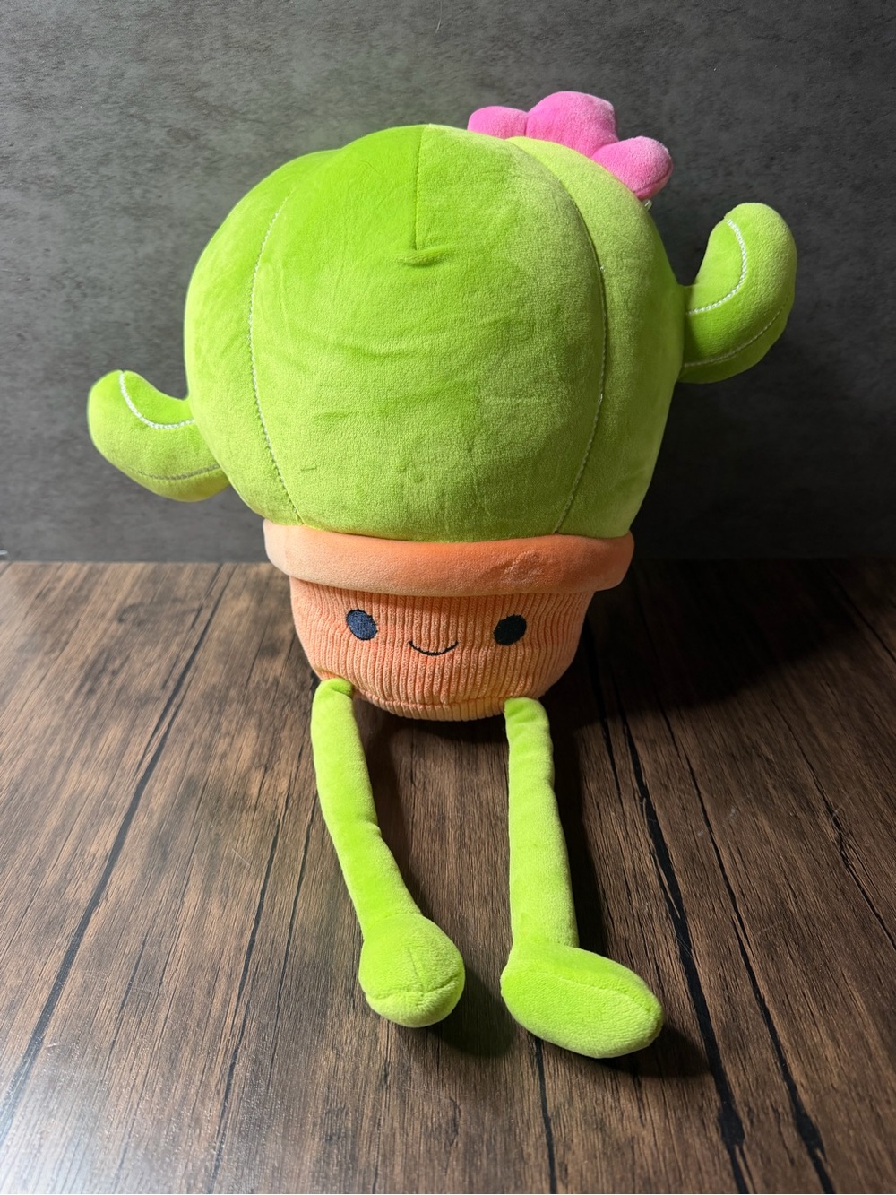 Retro Buddies Cactus Plush 14in Green Pink Flower Corduroy Pot Holiday Home
